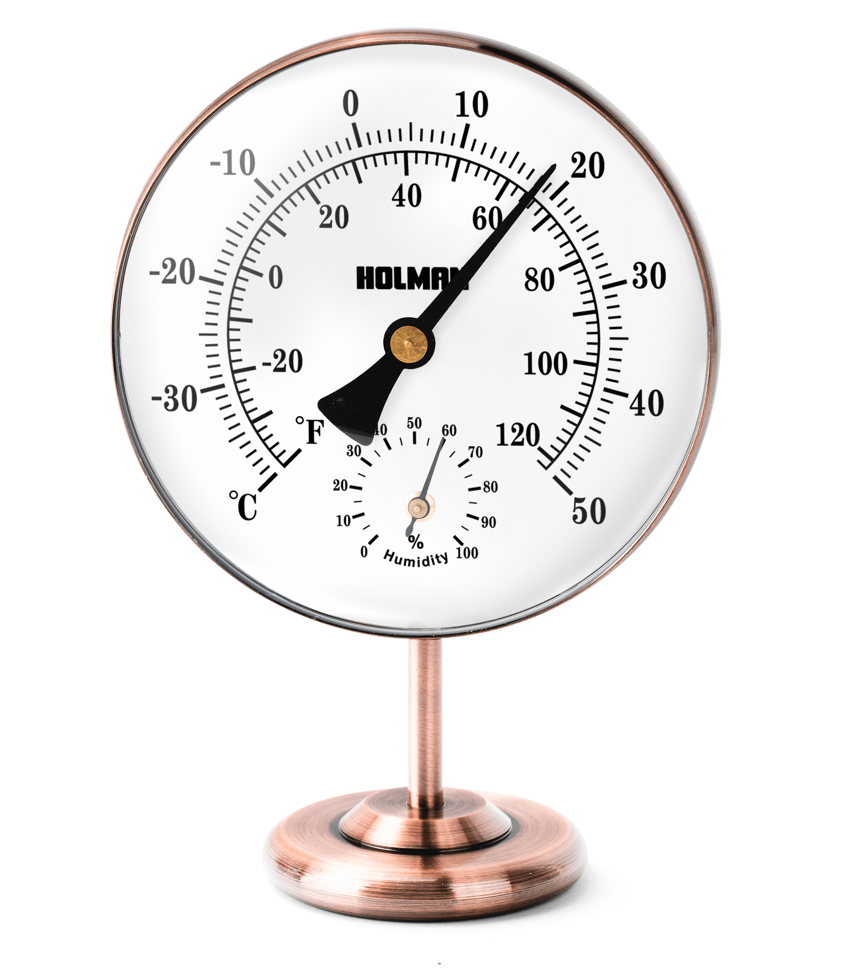 Brass Indoor Outdoor Garden Thermometer