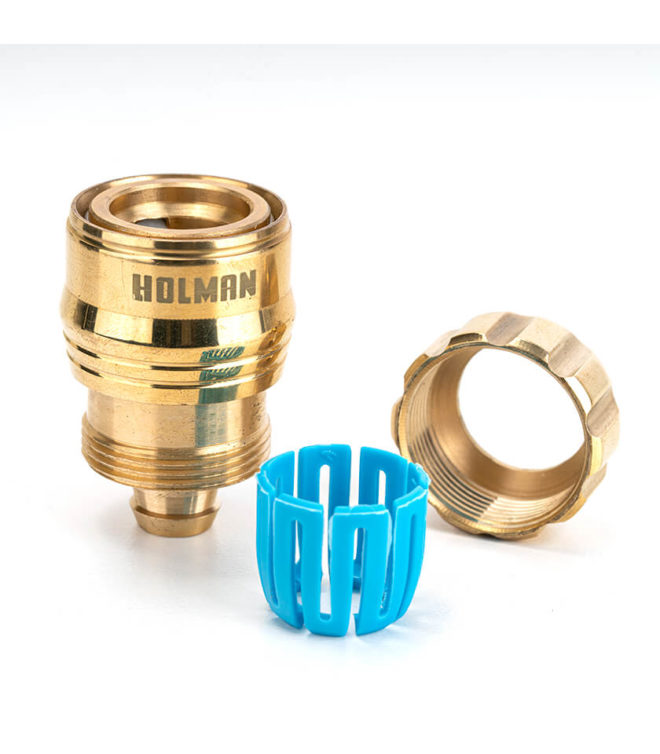 ⌀12mm Brass Grip ‘n’ Lock Hose Connector - Holman Industries